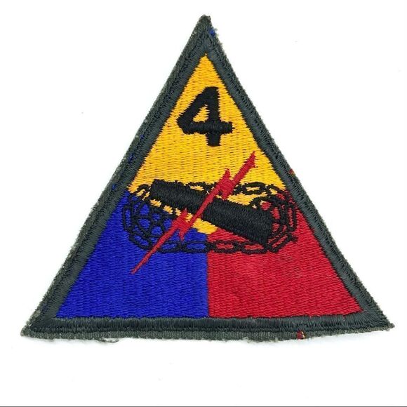 Vintage US World War II Army 4th Armored Division Military Shoulder Patch
